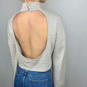 FP BEACH long sleeve backless top